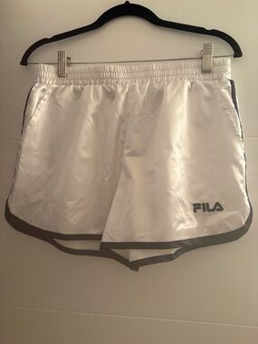 FILA White Athletic Shorts with Black Trim